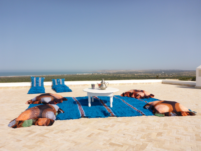 Dachterrasse mit Aussicht über die Bucht von Sidi Kaouki